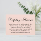 エレガント、シンプルラップなしブライダルシャワー、赤面ピンク エンクロージャーカード (スタンド正面)