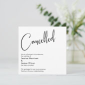 エレガント、シンプル結婚の取り消し済み発表 招待状 (スタンド正面)