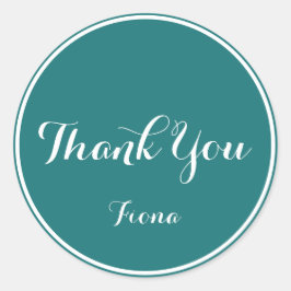 エレガント&シンプル緑と白ありがとう ラウンドシール