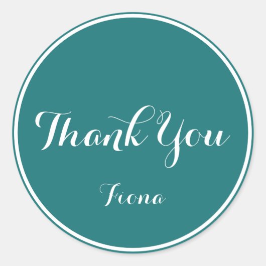 エレガント&シンプル緑と白ありがとう ラウンドシール (正面)
