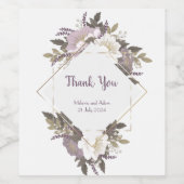 エレガント&シンプル薄紫フラワー感謝していシステッカー ワインラベル (シングルラベル)