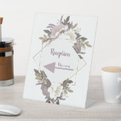 エレガント&シンプル薄紫フラワー披露宴標識 台座サイン (インサイチュ)