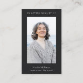エレガント&シンプル記念写真葬儀祈りの言葉 名刺 (正面)
