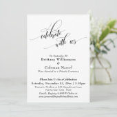 エレガント シンプル お祝いに 黒と白 招待状 (スタンド正面)