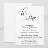 エレガント シンプル お祝い ブラック＆ホワイト インビテーション (正面/裏面)