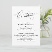 エレガント シンプル お祝い 黒と白 招待状 (スタンド正面)