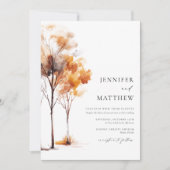 エレガント シンプル オータム ウェディング 招待状 (正面)