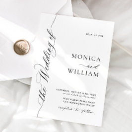 エレガント シンプル カリグラフィー ミニマリスト ウェディング 招待状