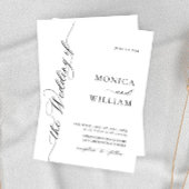 エレガント シンプル カリグラフィー ミニマリスト ウェディング 招待状