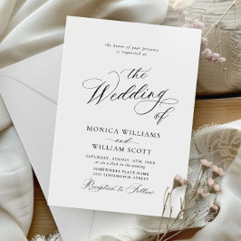 エレガント シンプル カリグラフィー ミニマル ウェディング 招待状