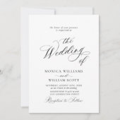 エレガント シンプル カリグラフィー ミニマル ウェディング 招待状 (正面)
