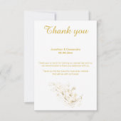 エレガント シンプル ゴールド リーフ リバース ゴールド サンクス 招待状 (正面)