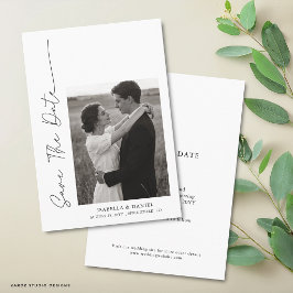 エレガント シンプル スクリプト フォト ウェディング セーブザデート