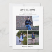 エレガント シンプル スクリプト 卒業写真 卒業 招待状 (裏面)