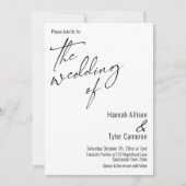 エレガント シンプル タイポグラフィ ウェディング オブ 招待状 (正面)