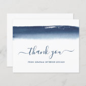 エレガント シンプル ネイビーブルー 予算 お礼カード (正面/裏面)