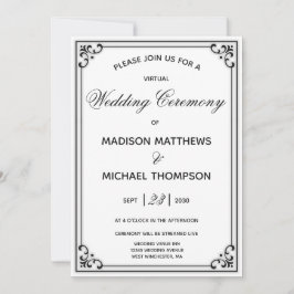 エレガント シンプル バーチャル ウェディング ライブストリーム ウェディング 招待状