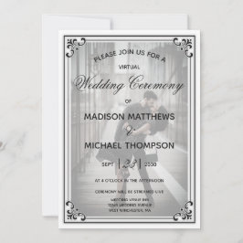 エレガント シンプル バーチャル ウェディング ライブストリーム ウェディング 招待状