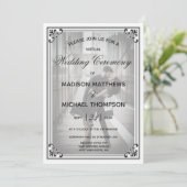 エレガント シンプル バーチャル ウェディング ライブストリーム ウェディング 招待状 (スタンド正面)