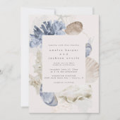 エレガント シンプル ビーチ ウェディング 招待状 (正面)