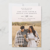 エレガント シンプル フォト ウェディング セーブ ザ デート 招待状 (正面)