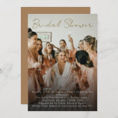 エレガント シンプル フォト ブライダル シャワー 招待状 (正面/裏面)