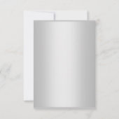 エレガント シンプル ブルー フラワー シルバー サンクス カード (裏面)