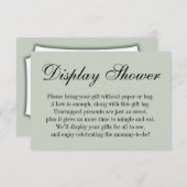 エレガント、シンプル、ベビーシャワー、セージグリーン エンクロージャーカード (正面/裏面)