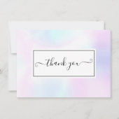 エレガント シンプル ホログラフィック スクリプト サンキューカード (正面)