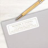 エレガント シンプル ボーダー ゴールド ウェディング 返信住所 ラベル