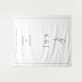 エレガント シンプル ミニマル ウェディング バックドロップ タペストリー (正面(横))