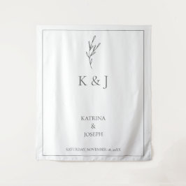 エレガント シンプル ミニマル ウェディング バックドロップ タペストリー