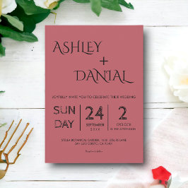 エレガント シンプル ミニマル スクリプト モダン ウェディング 招待状