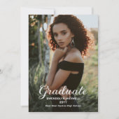 エレガント シンプル ミニマル 卒業写真 招待状 (正面)