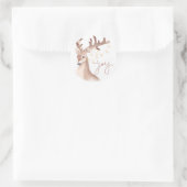 エレガント シンプル モダン かわいい トナカイ クリスマス ラウンドシール (バッグ)