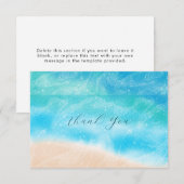 エレガント シンプル モダン ビーチ ウェディング サンクス サンキューカード (正面/裏面)