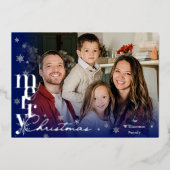 エレガント シンプル モダン ミニマル ファミリー フォト フォイル ホ 箔シーズンカード (正面)