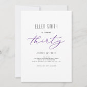 エレガント, シンプル, モダン, 30歳の誕生日 招待状 (正面)