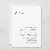 エレガント シンプル モノグラム ウェディング 招待状 (正面)