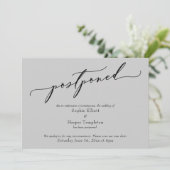 エレガント シンプル ライトグレー 延期 ウェディングカード 招待状 (スタンド正面)