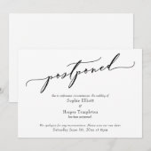 エレガント シンプル 延期 結婚式のお知らせ 招待状 (正面/裏面)