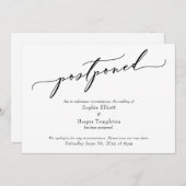 エレガント シンプル 延期 結婚式 案内 招待状 (正面/裏面)