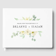 エレガント シンプル 水彩グリーン ゲストブック