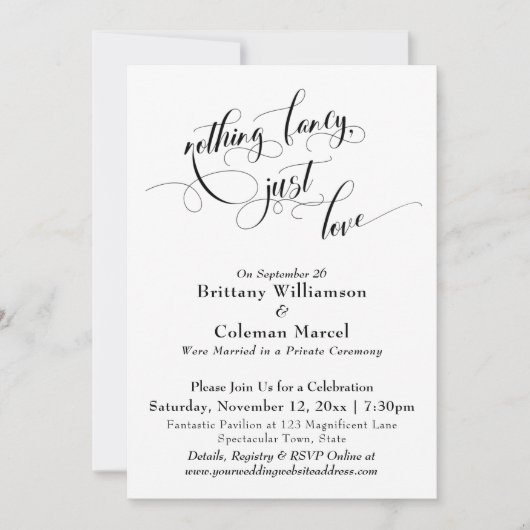 エレガント シンプル 無駄なものはなし、ただ愛 招待状 (正面)