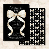 エレガント シーズ タイイング ザ ノット ボウ ブライダル シャワー 招待状