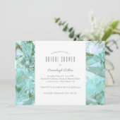 エレガント シー グラス クリスタル 宝石 ブライダル シャワー 招待状 (スタンド正面)