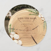 エレガント&シ素朴ックの結婚木材は日付を保存 (正面/裏面)