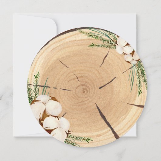 エレガント&シ素朴ッ結婚クの木の切りユニーク口 招待状 (裏面)