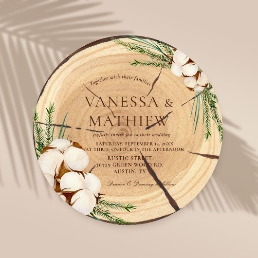 エレガント&シ素朴ッ結婚クの木の切りユニーク口 招待状