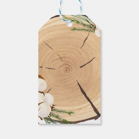 エレガント&シ素朴ッ結婚クの木製ありがとう ギフトタグ (裏面)